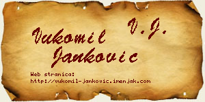 Vukomil Janković vizit kartica